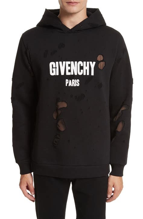 givenchy distressed hoodie mens|givenchy hoodie with holes.